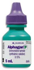 Alphagan P, pr. diminue production humeur aqueuse (0.15%)

Alphagan (0.2%)