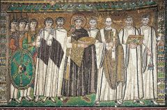 San Vitale (Chapel of Saint Vitalis)interior, north presbytery: Emperor Justinian and Attendants