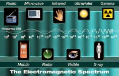 Radio, microwave, visible light, X-ray, ultraviolet