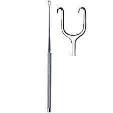 Joseph Hook (double)
Category: Retracting/Viewing
Usage: used for holding back the edges of skin during intranasal and pharyngeal procedures.


