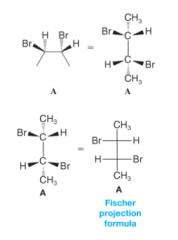 - carbon chain in a Fischer projection is always drawn from top to bottom


- consider the molecule has eclipsing interactions between the groups at each carbon


- “project” all of the bonds onto the paper, replacing all solid and dashed ...