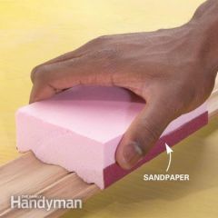 to make a surface smooth with sandpaper