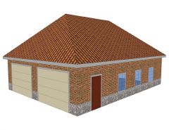 Roof pitched with sloping sides and ends (all four sides)