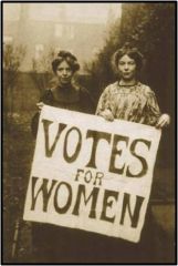 What is the term for the female political movement in the late 19th century that demanded the right to vote for women and they got in 1914?