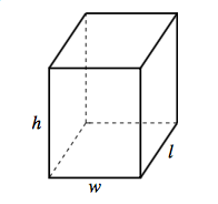 A formula for the surface area (A) of the rectangularsolidshownbelowisA=2lw+2lh+2wh where 
lrepresents length; w, width; and h, height. By doublingeach of the dimensions (l, w, and h), the surface areawill be multiplied by what factor?												...