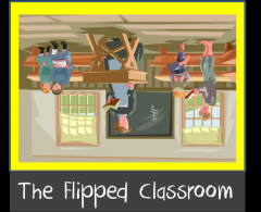 a teaching model that "flips" teaching and homework; learners are presented new information at home and activities are completed in class