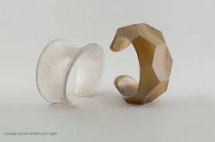 Materials made from substances derived from living organisms

TED MEUHLING- CONCAVE AND TORTOISE CUFF
(sustainably harvested vegetable ivory from Nut Palm Tree)