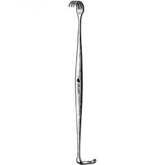 Senn
Category: Retracting/Viewing
Usage: used to retract primarily surface tissue. It is often used in plastic surgery, small bone and joint procedures, or thyroidectomy and dissection of neck tissue.

