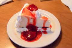 *New York - Style Cheesecake
*Garnish:
Plain (optional)
Strawberry Topping (optional)
Whipped Cream
