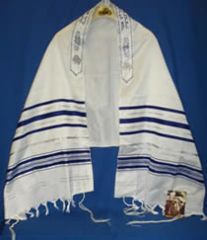 Prayer Shawl. Four cornered garment with fringes.
