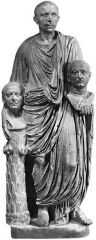ROMAN because of power/wealth, Clothed emperor, Age=good (wisdom)