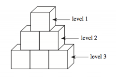 Carmen is playing with blocks. She arranges stacks of
blocks so that each successive level of blocks has
1 fewer block than the level below it and the top level
has 1 block. Such a stack with 3 levels is shown below.
Carmen wants to make such ...