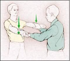 Patient forward flexes shoulder 90 degrees. The test isperformed firstly with the thumb up (supinated) and then down (pronated). The patient holds against resistance. Shoulder pain relates to impingement and weaknessof the rotator cuff.