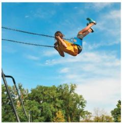 Look at the photo of the girl on a swing. 


This pendulum is swinging with a large amplitude.  



How would the period of the swing change if a heavier child was using it?