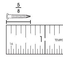 This illustration
shows a screw being measured
with a ruler. The top
edge of the ruler shows
inches, and each inch is
divided into eight equal
parts, or eighths. You can
see that this screw
measures 5⁄8 inch long.