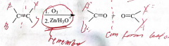 O3 and zn/H3O+ 
The zn/H3o is a catalyst and not used up

forms 2 ketones or aldehydes