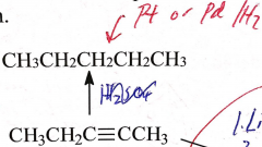 you use the reagent Pt + H2 to turn a alkyne to a alkene then to a alkane the reaction stops at alkane.
