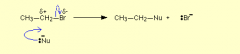 Complete the equation and Draw the nucleophilic substitution reaction for
 
CH3CH2Br + OH- ------------------> ????