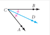A ray that has its endpoint at the vertex of the angle and that divides the angle into two congruent angles.