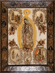 #95


The Virgin of Guadalupe (Virgen de Guadalupe) Based on the original Virgin of Guadalupe in the Basilica of Guadalupe, Mexico City - 16 century C.E. 


Miguel Gonzalez


1698 C.E.


___________________


Content: Based off of a famous fresco ...