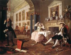 #98


The Tête à Tête, from Marriage a la Mode


William Hogarth


1743 C.E.


_____________________


Content: this painting is of several people in a slightly trashed house in different stages of exhaustion. There is a man asleep on a chair,...