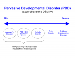 i. Autism
ii. Asperger's
iii. childhood disintegrative disorder
iv. Rett's disorder
v. PDD NOS
