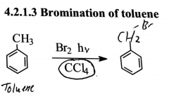 you get a toluene with a CH2Br attached to one another on the benzene ring
