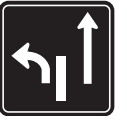 During your drive, you see the following sign. You are in the left hand lane, what is your action?
