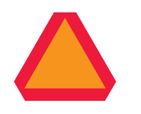 If you see this sign on the back of a vehicle such as a farm tractor or construction equipment what does it mean?