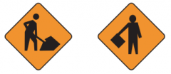 On your way to the cottage, you enter a construction zone.  You see these signs. What do they mean?