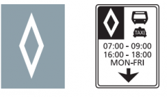 The diamond shape on a sign has a special meaning.  What is it?