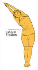 Movement of trunk away from midline