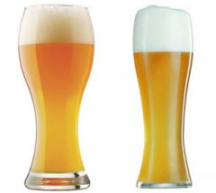 The tall and curvy glass commonly used for German Weizens and American wheat beers. The large size holds a lot of foam.
