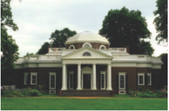 Monticello. Virginia, U.S. Thomas Jefferson (architect). 1768-1809 C.E. Brick, glass, stone, and wood.