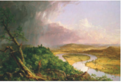 The Oxbow (View from Mount Holyoke, Northampton, Massachusetts, after a Thunderstorm). Thomas Cole. 1836 C.E. Oil on canvas.