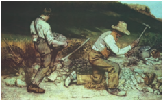 The Stone Breakers. Gustave Courbet. 1849 C.E. (destroyed in 1945). Oil on canvas.