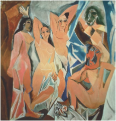 Les Demoiselles d'Avignon. Pablo Picasso. 1907 C.E. Oil on canvas.