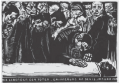 Memorial Sheet for Karl Liebknecht. Käthe Kollwitz. 1919-1920 C.E. Woodcut.