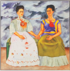 The Two Fridas. Frida Kahlo. 1939 C.E. Oil on canvas.