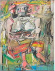 Woman, I. Willem de Kooning. 1950-1952 C.E. Oil on canvas.