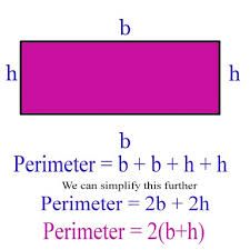 P = 2h + 2w 
(P = 2 x height + 2 x width)