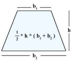 ½ x height (base1+  base2)