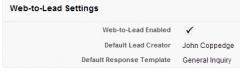 Navigate to Setup –> Customize –> Leads –> Web-to-Lead.


 


The default lead creator will be shown as the lead creator for web-to-lead submissions.  Keep this in mind for reporting purposes.