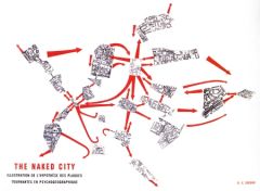 Debord and Asger- Naked city
-Cut up map of Paris
-"Psycho geography"
-Divided by feeling
-Some areas larger than others
-NO one owns your mind