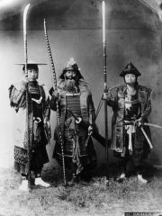 Skilled warriors during Japan's feudal period;loyal to Daimyo (landlord) and/or Shogun (Military Leader)


Noun


Samurai's utilized paper armor which prevented cuts.