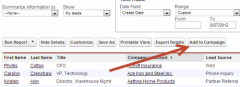 3. Run a lead or contact report and click the “Add to Campaign” button.