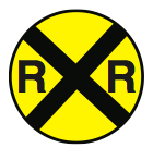 Yellow and black circular sign