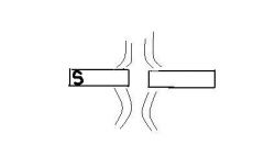 Based on the magnetic lines of force, these two magnets are ______ each other.