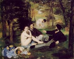 Artist: Manet 
Title: Luncheon on the Grass
Date: 1863 
Medium: Oil on canvas