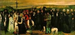 Artist: Courbet
Title: Funeral at Ornans 
Date: 1849-50 
Medium: Oil on Canvas